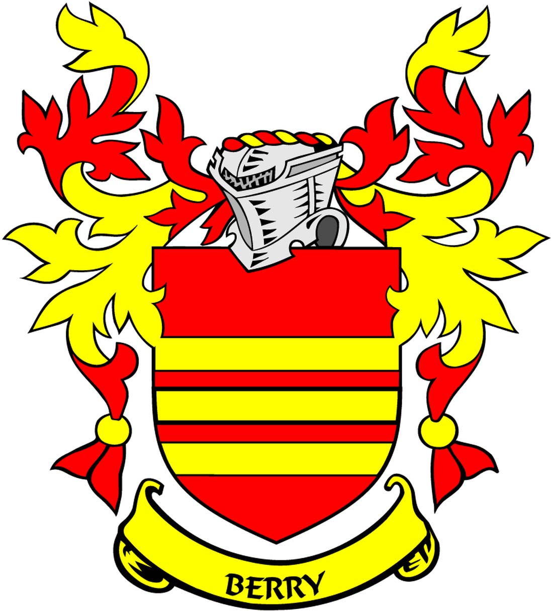 Berry Family Crest 3" Coat of Arms Pinback
