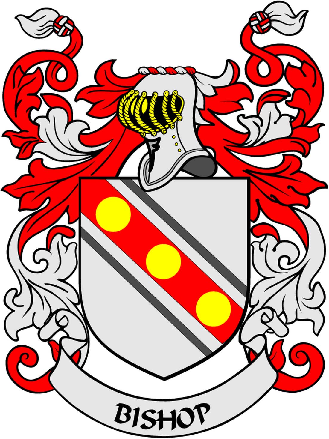 Bishop Family Crest 3" Coat of Arms Pinback