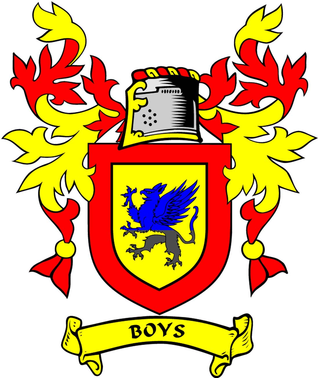 Boys Family Crest 3" Coat of Arms Round Magnet