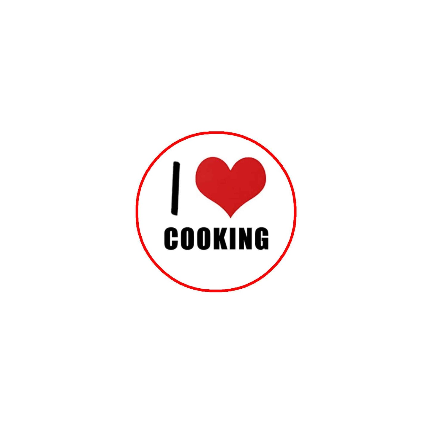 I Love Cooking Pinback 2.25" ~ White