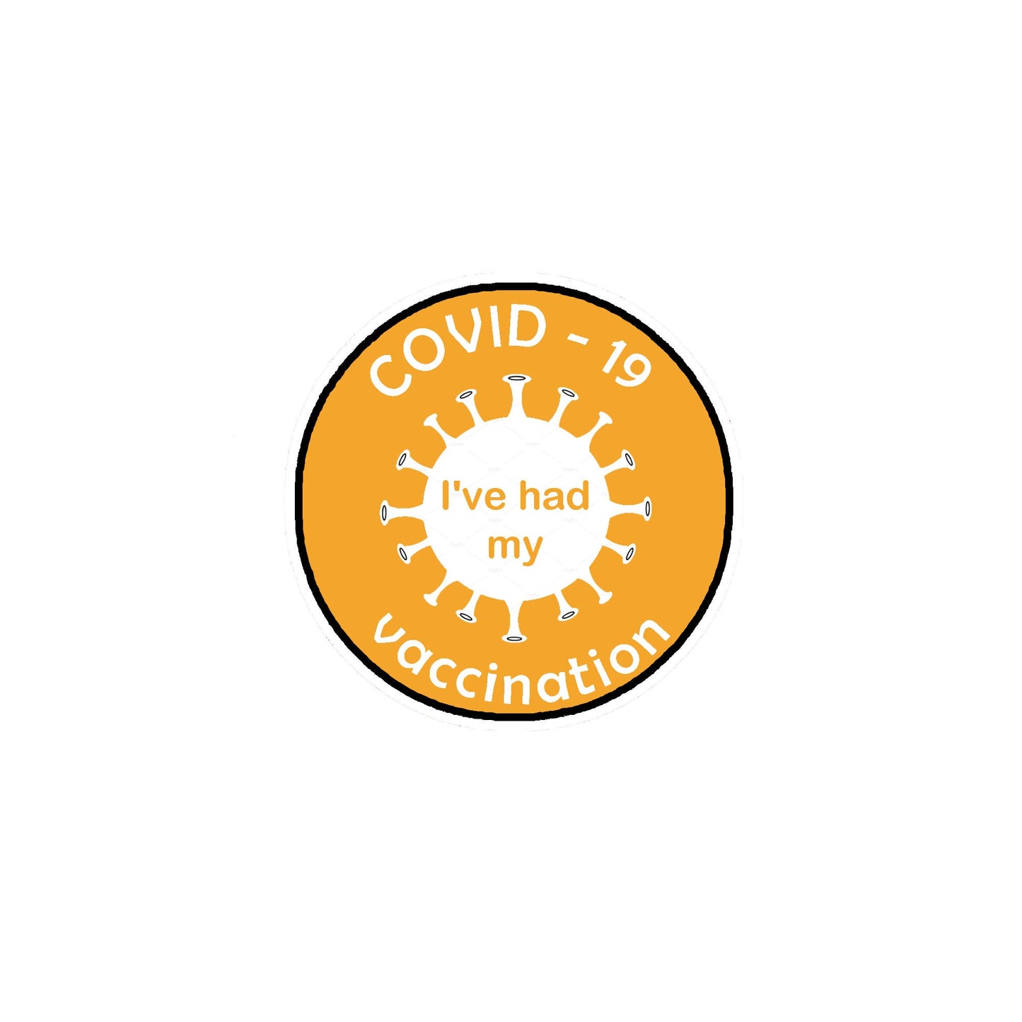 Tengo mi pin de vacunación contra el COVID19 de 1,25" en color naranja
