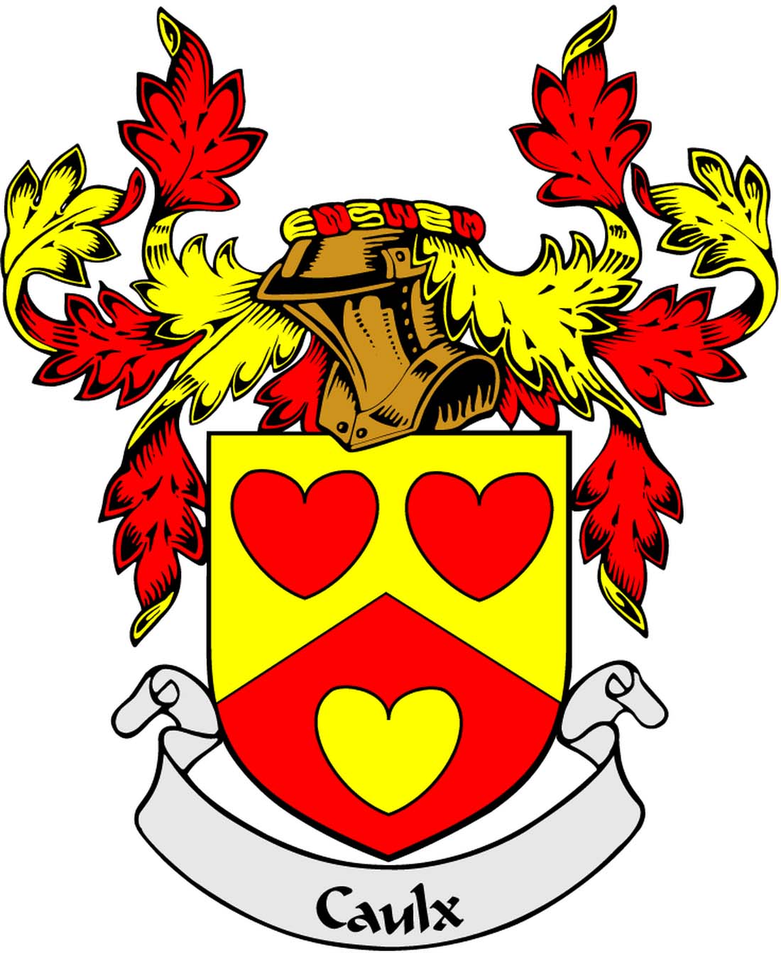 Caulx Family Crest 3" Coat of Arms Pinback