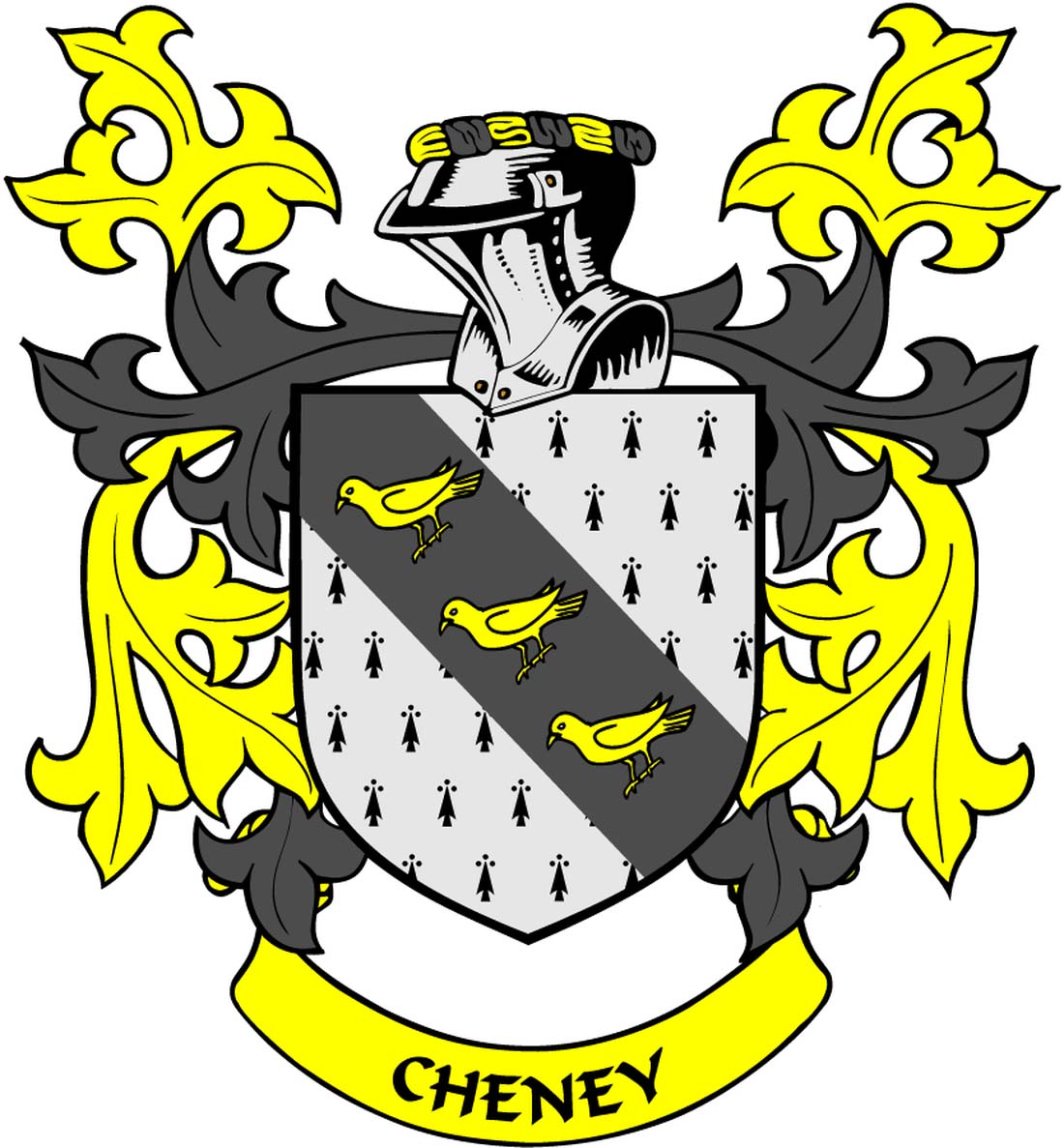Cheney Family Crest 3" Coat of Arms Pinback