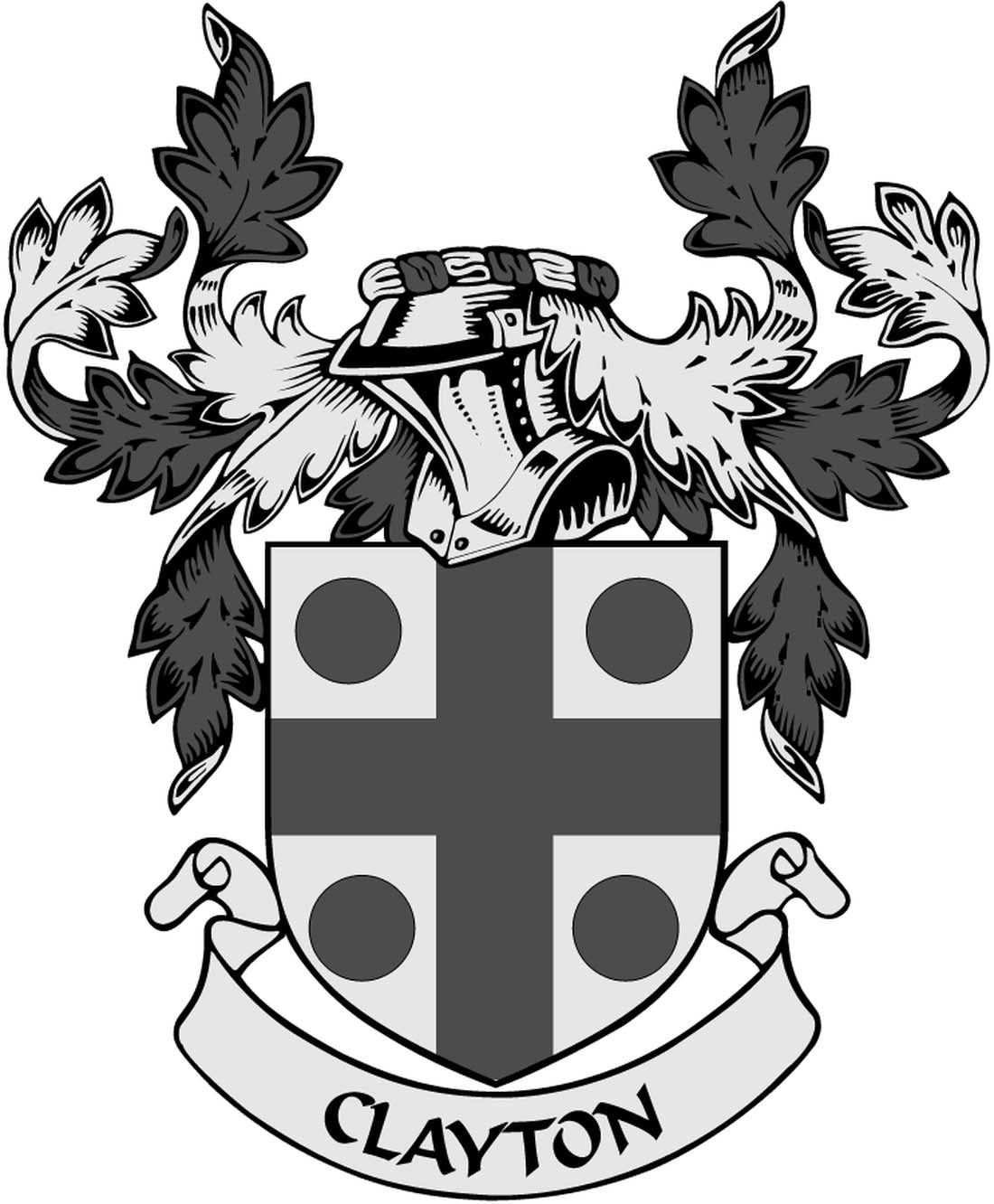 Clayton Family Crest 3" Coat of Arms Pinback