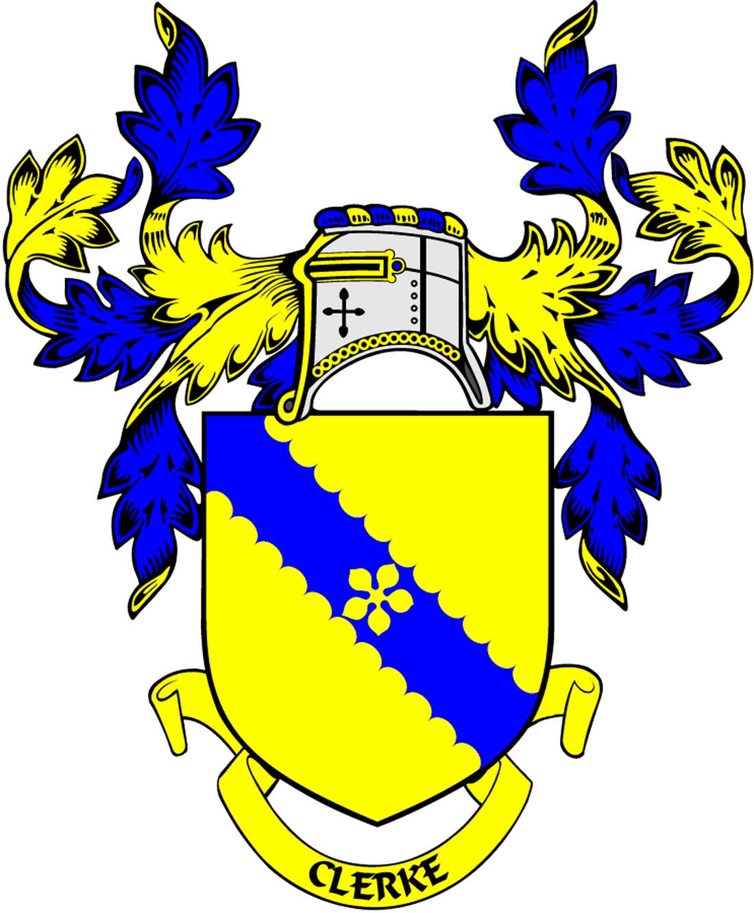 Clerke Family Crest 3-inch Coat of Arms Round Magnet