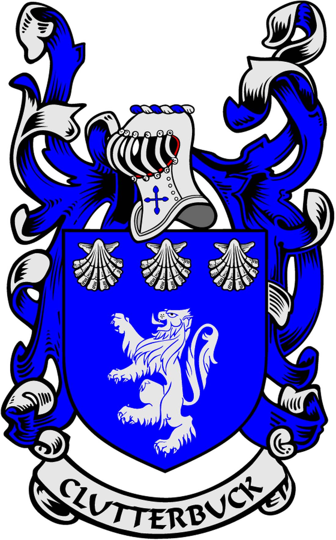 Clutterbuck Family Crest 3" Coat of Arms Pinback