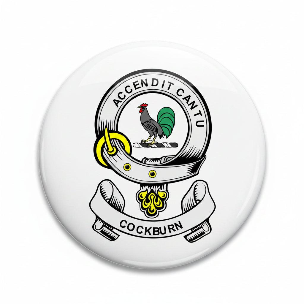 Cockburn Family Crest 3-inch Coat of Arms Round Magnet