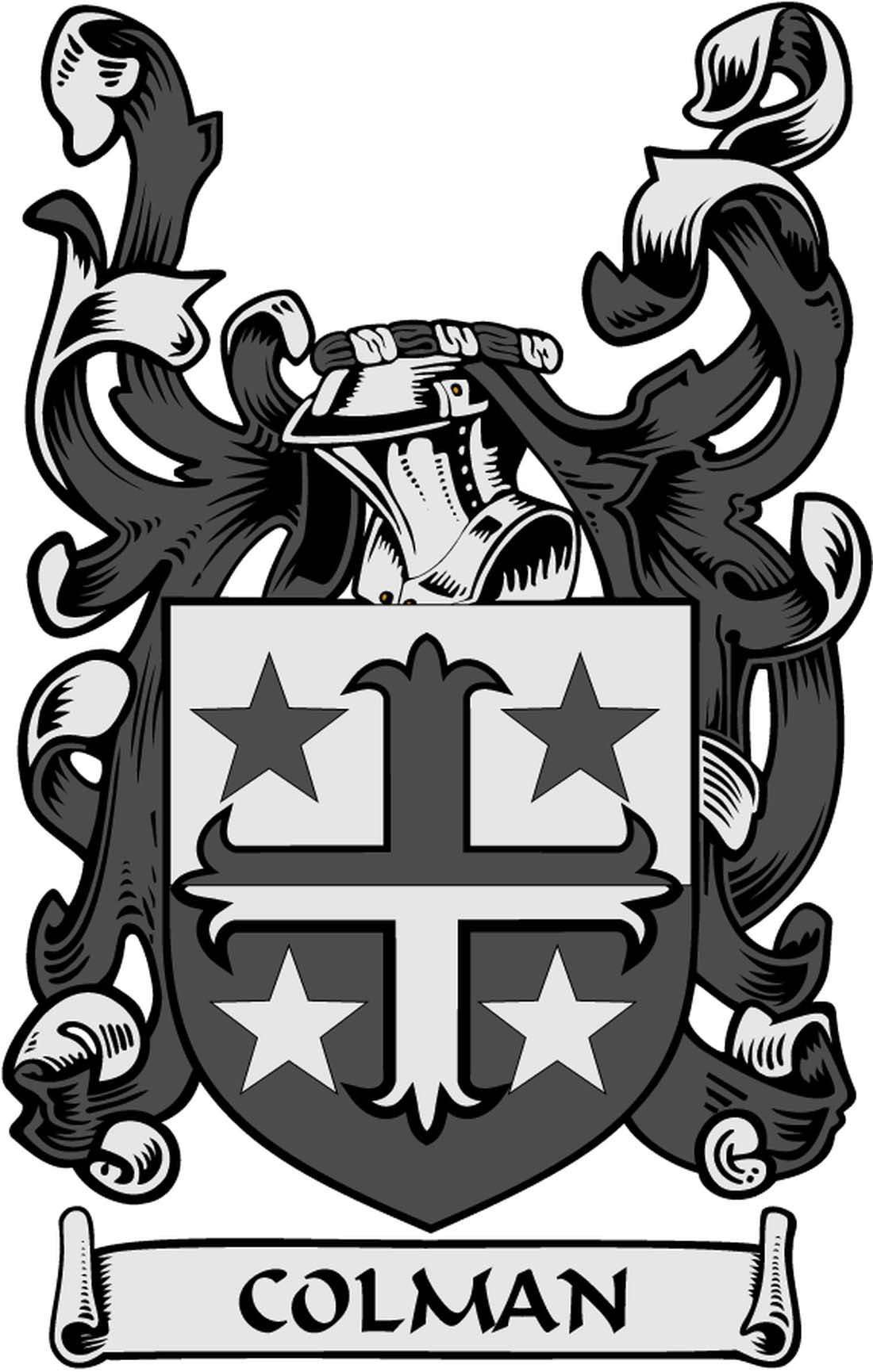 Colman Family Crest 3" Coat of Arms Pinback