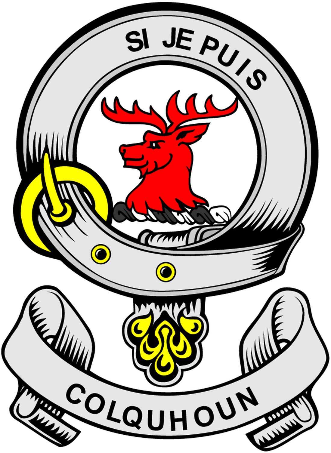 Colquhoun 2 Family Crest 3" Coat of Arms Round Magnet