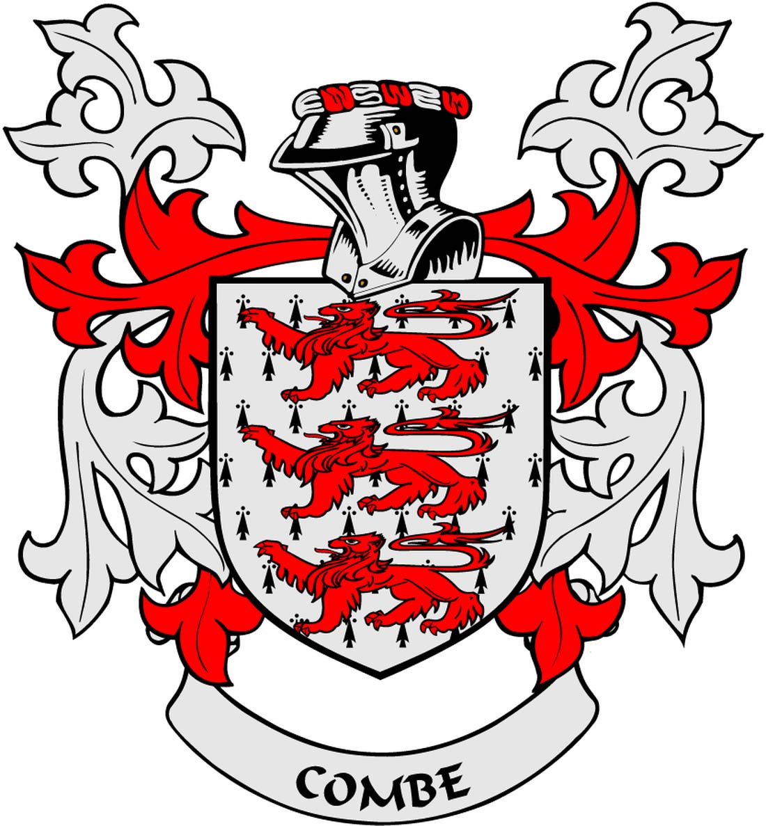 Combe Family Crest 3" Coat of Arms Pinback