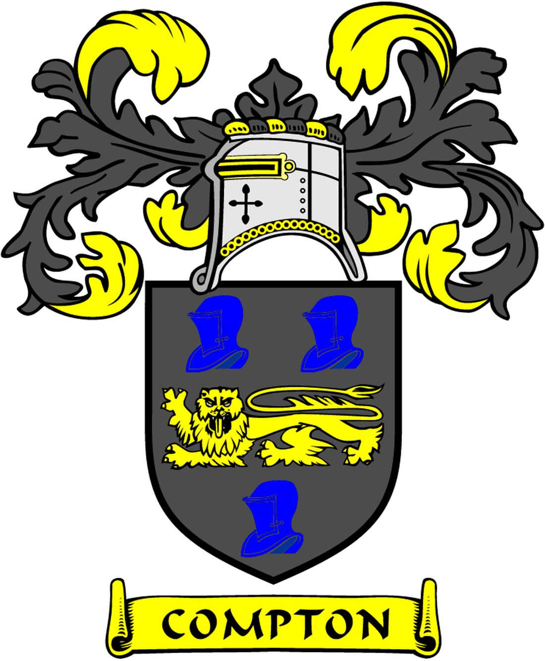 Compton Family Crest 3" Coat of Arms Round Magnet