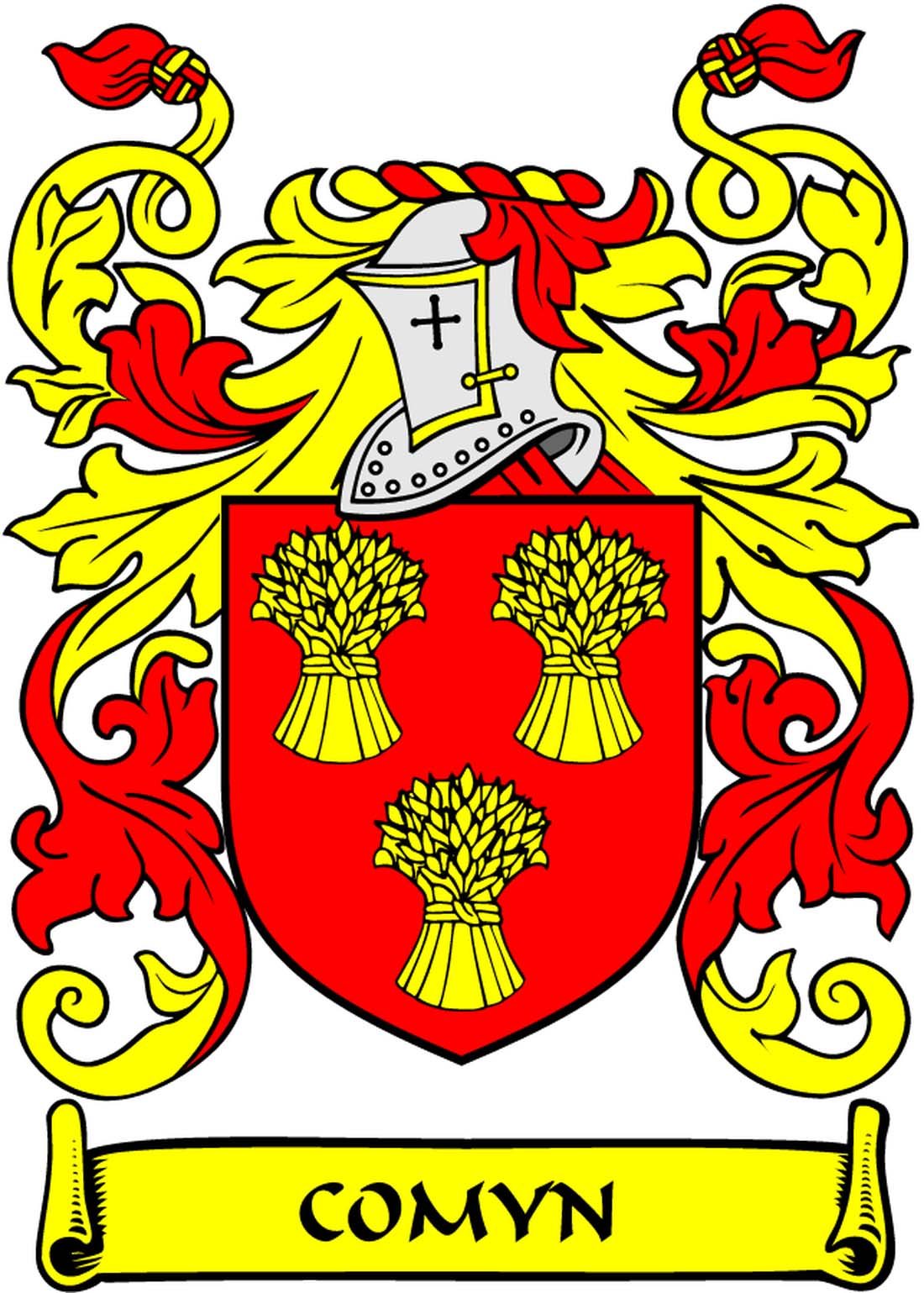 Comyn Family Crest 3" Coat of Arms Round Magnet