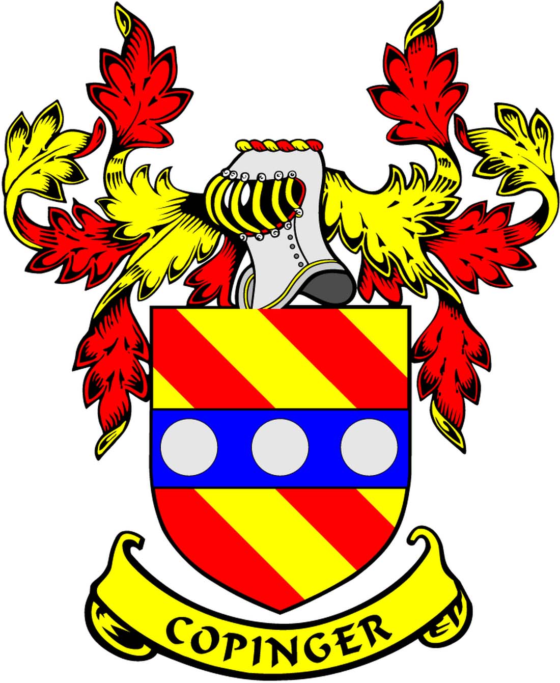 Copinger Family Crest 3" Coat of Arms Round Magnet