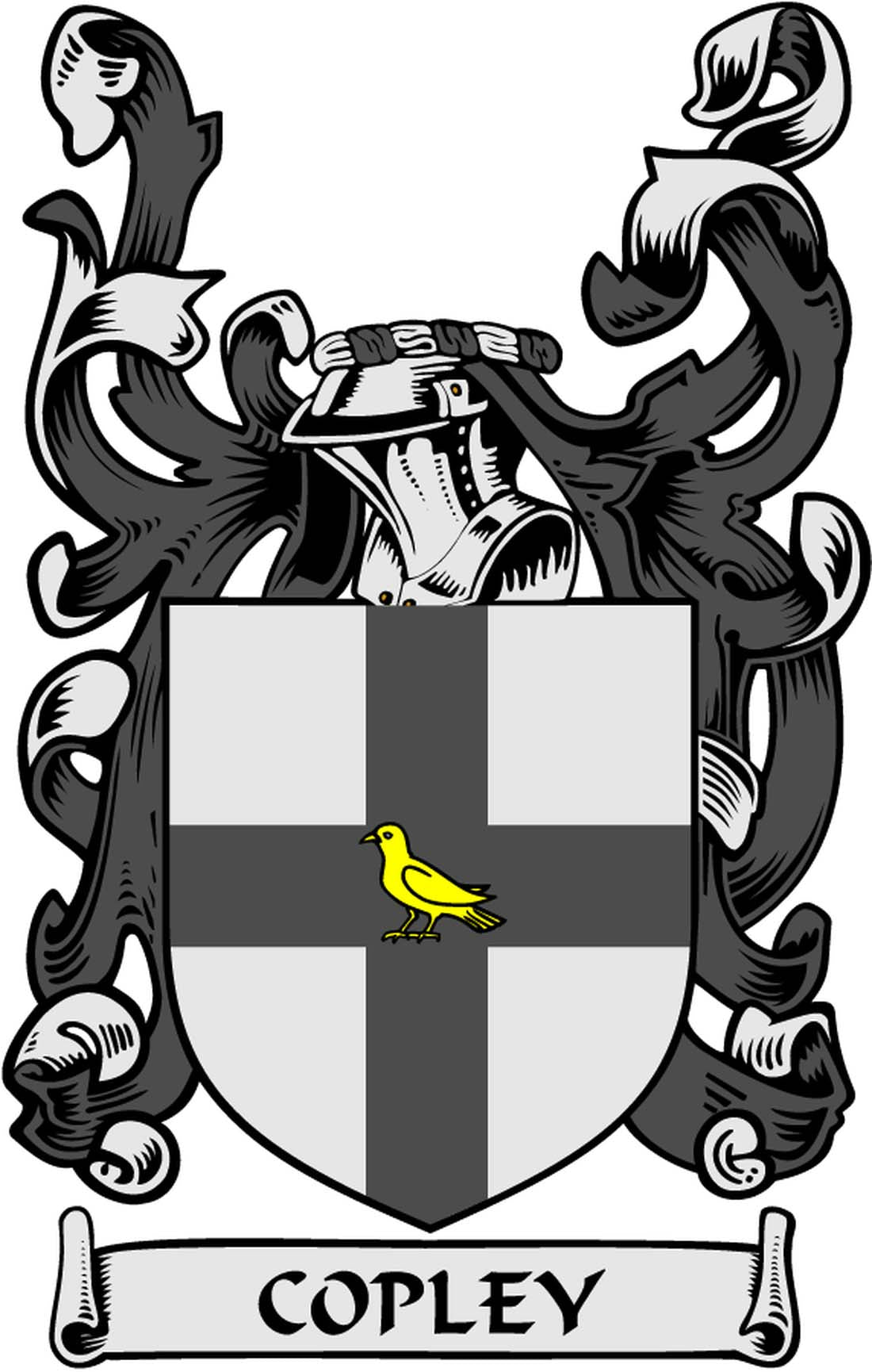 Copley Family Crest 3" Coat of Arms Pinback