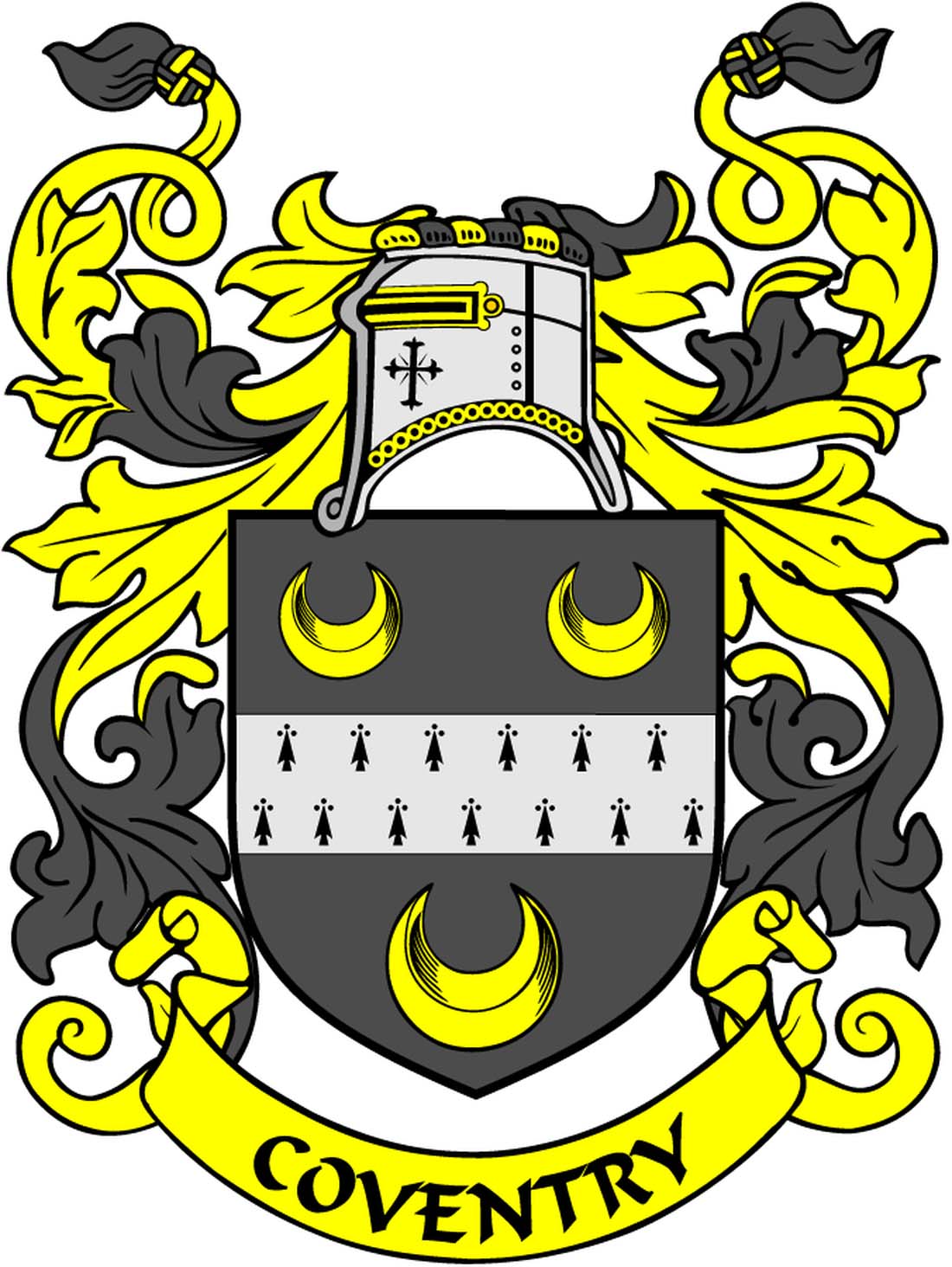 Coventry Family Crest 3" Coat of Arms Pinback