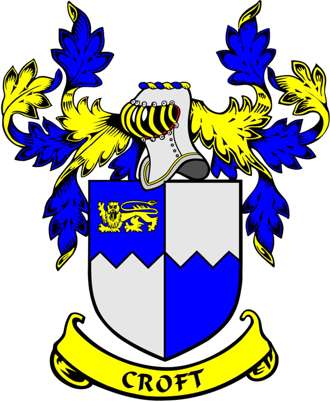 Croft Family Crest 3" Coat of Arms Pinback