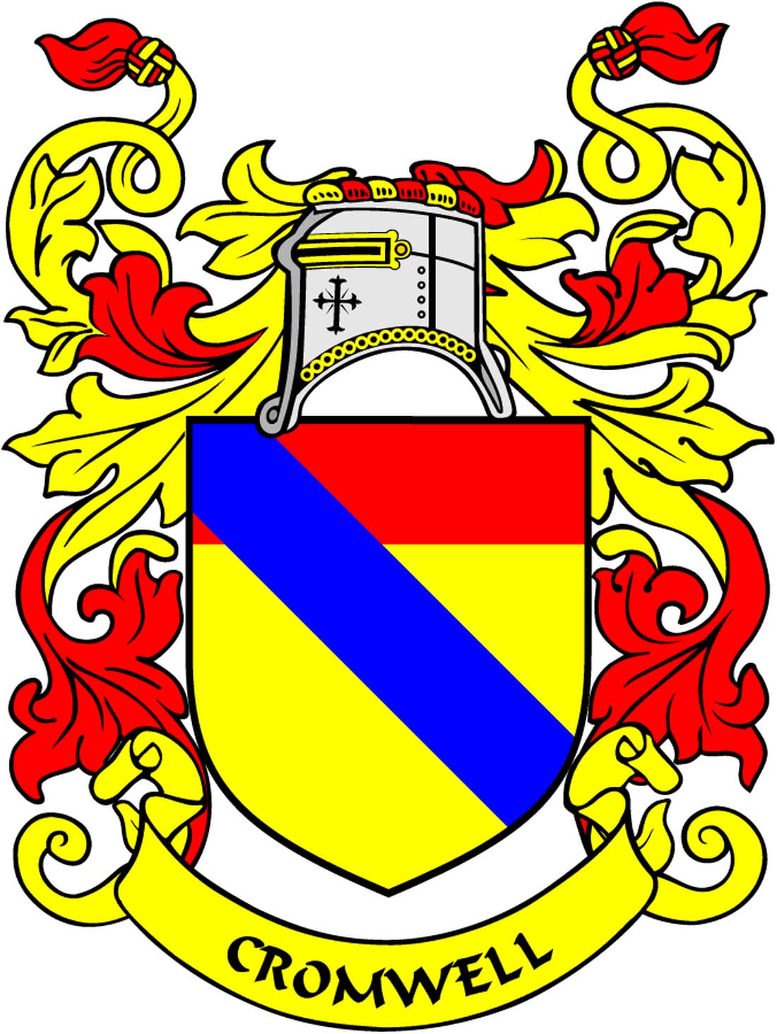 Cromwell Family Crest 3" Coat of Arms Round Magnet