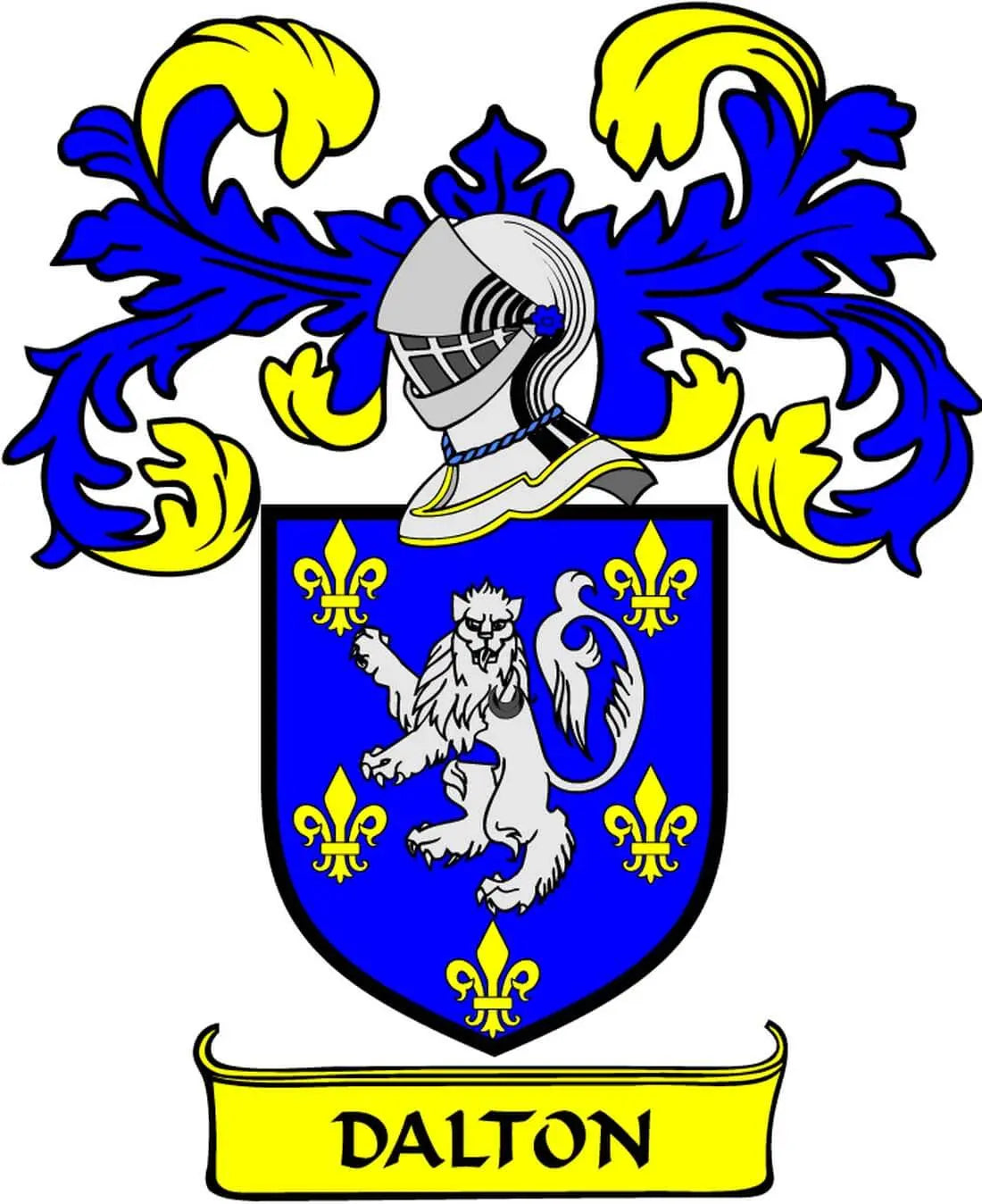 3-inch Dalton family crest coat of arms magnet with blue shield and lion