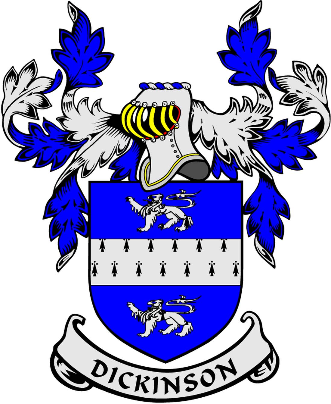 Dickinson Family Crest 3" Coat of Arms Round Magnet