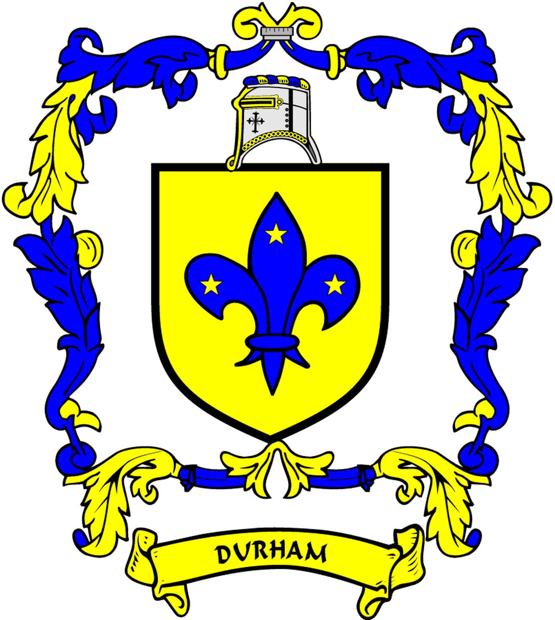 Durham Family Crest 3" Coat of Arms Round Magnet