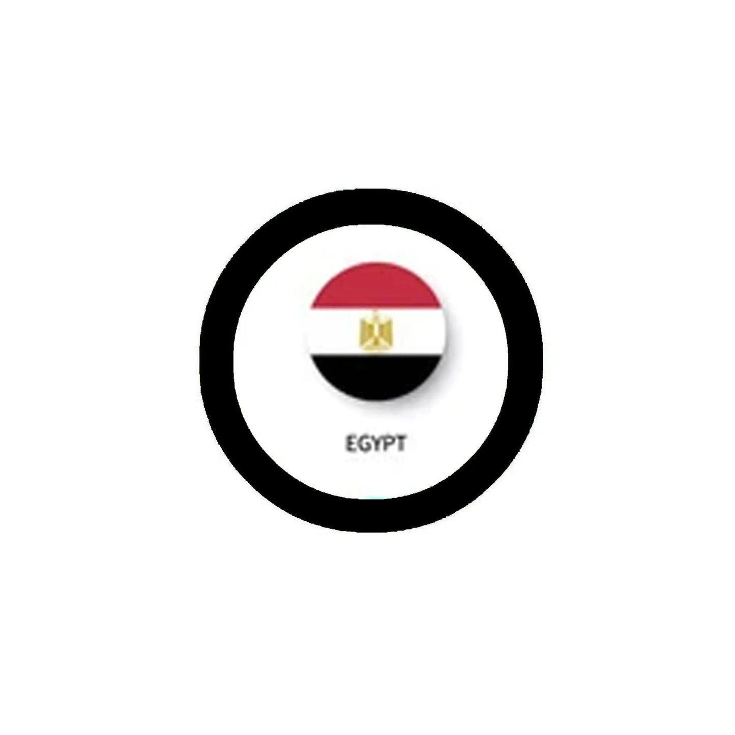 Egypt flag bottle opener keychain, round black ring with flag emblem center