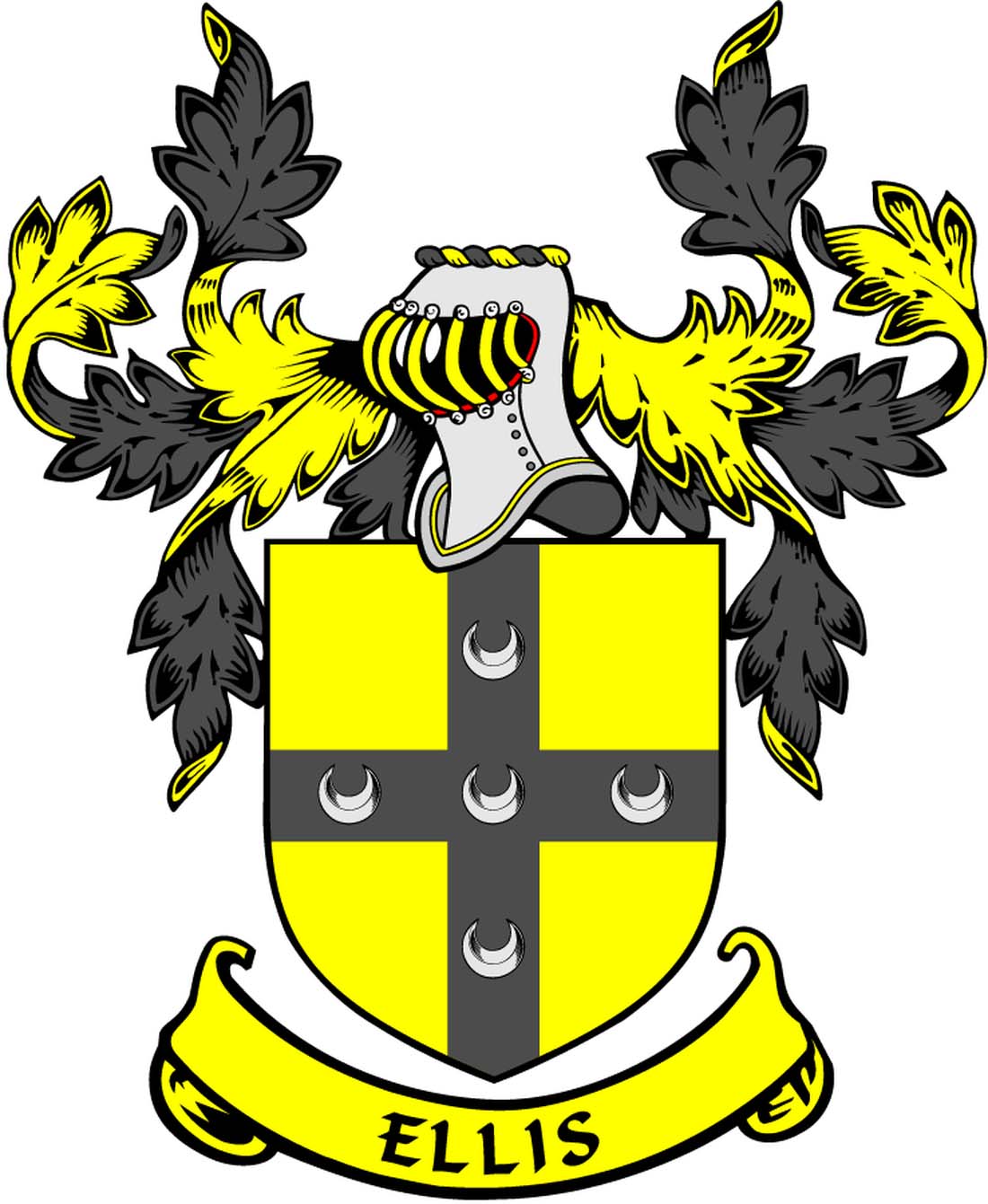 Ellis Family Crest 3" Coat of Arms Pinback