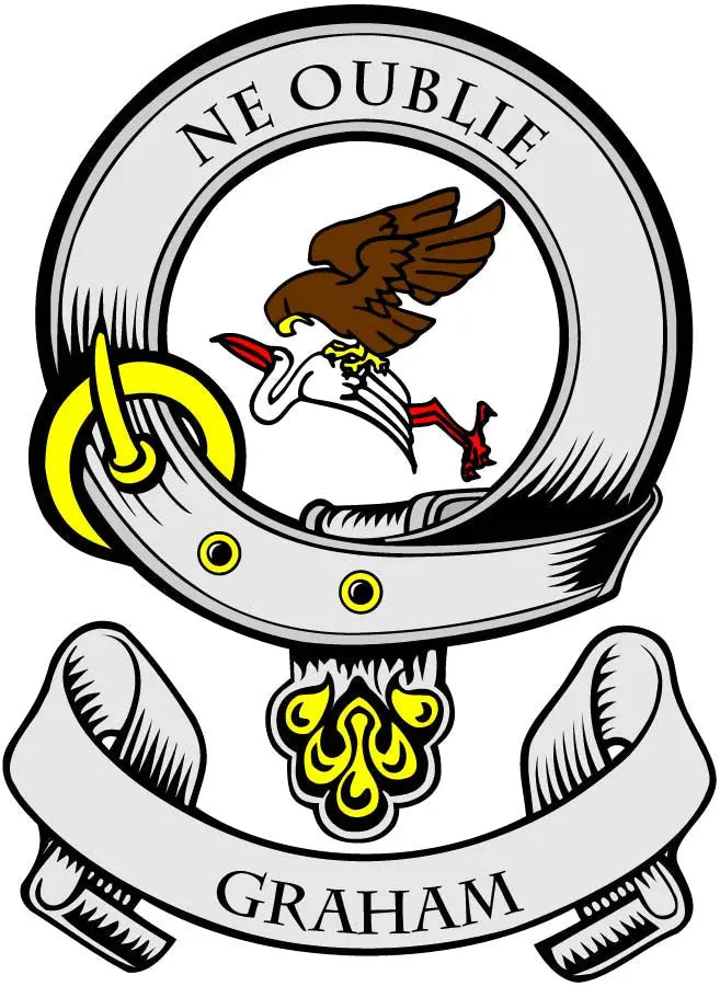 Graham family crest coat arms magnet with circular emblem and crest design, 3-inch
