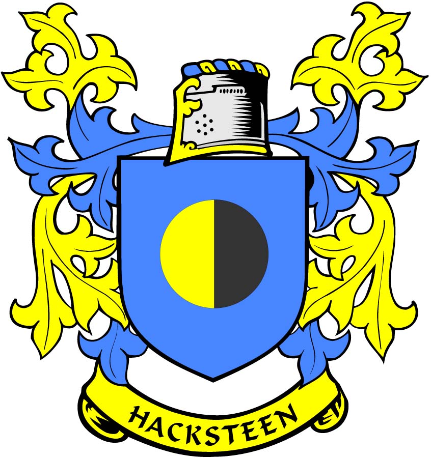 Hacksteen Family Crest 3" Coat of Arms Round Magnet