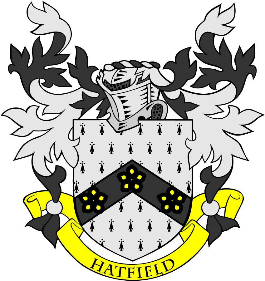 Hatfield Family Crest 3" Coat of Arms Pinback