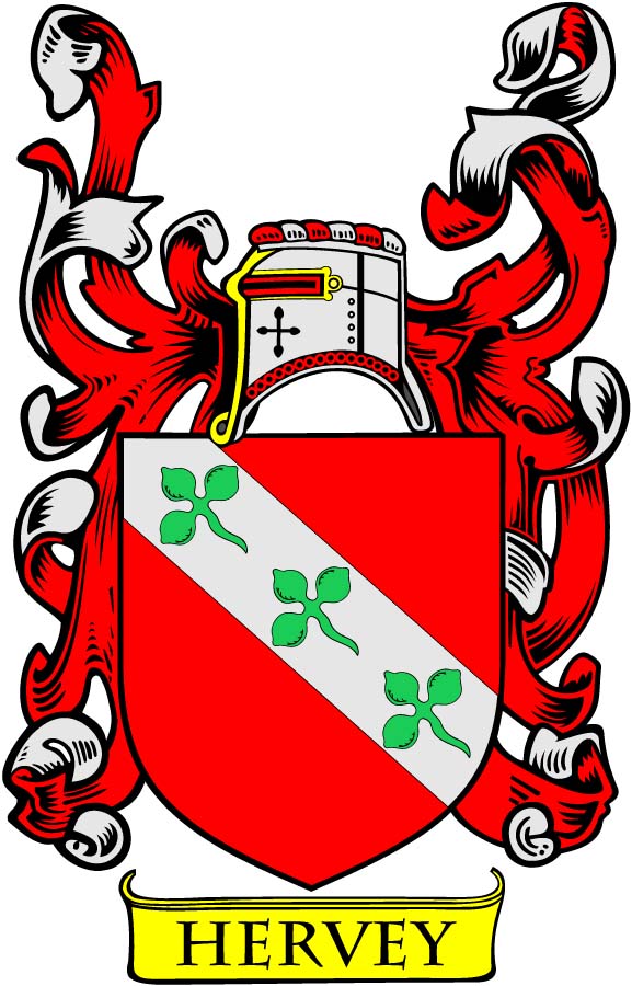 Hervey Family Crest 3" Coat of Arms Round Magnet