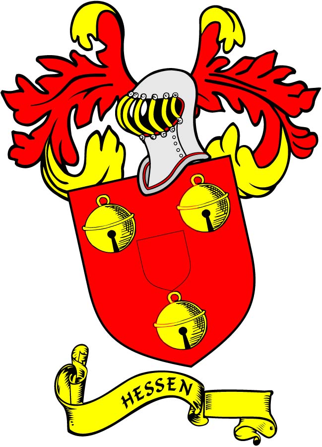 Hessen Family Crest 3" Coat of Arms Pinback