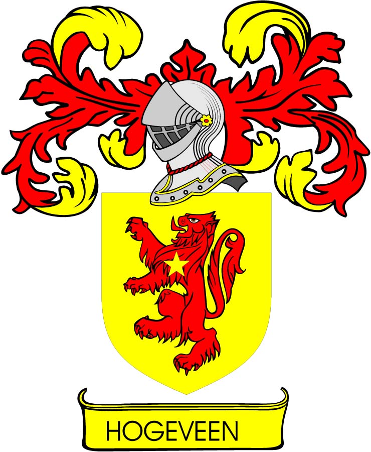 Hogeveen Family Crest 3" Coat of Arms Pinback