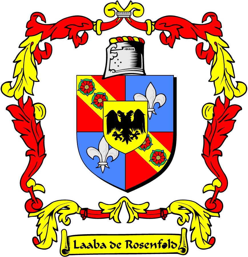 Laaba Family Crest 3" Coat of Arms Round Magnet