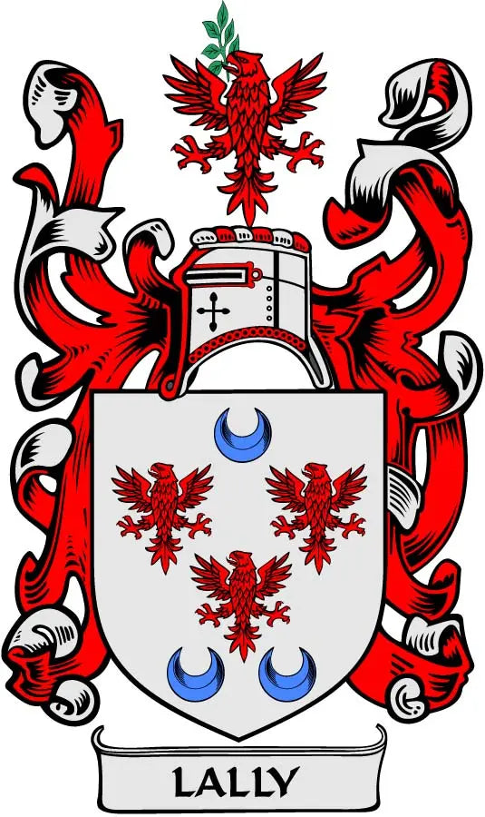Family crest coat of arms magnet, 3-inch, red and white heraldic shield with lions
