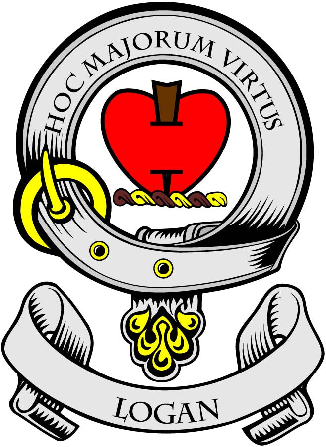 Logan Family Crest 3" Coat of Arms Pinback