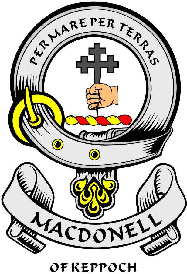 MacDonell Family Crest 3" Coat of Arms Pinback