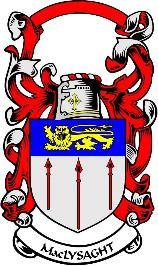 3-inch MacLysaught coat-of-arms family crest magnet with shield and red black lions