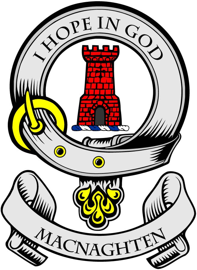 MacNaughten Family Crest 3" Coat of Arms Pinback