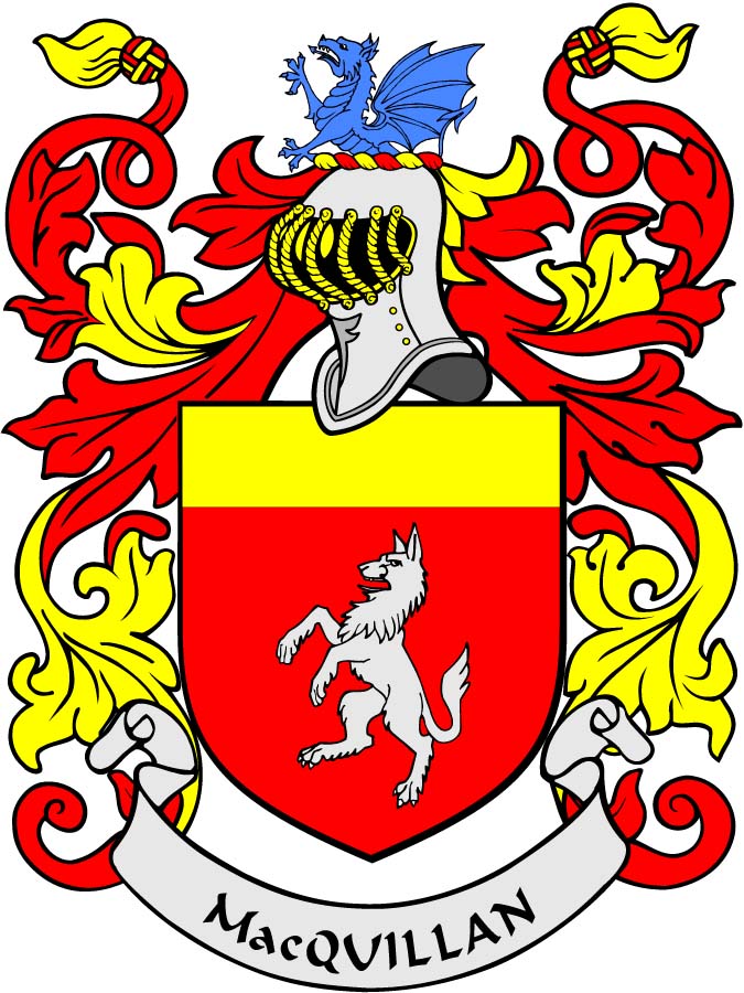 MacQuillan Family Crest 3" Coat of Arms Round Magnet