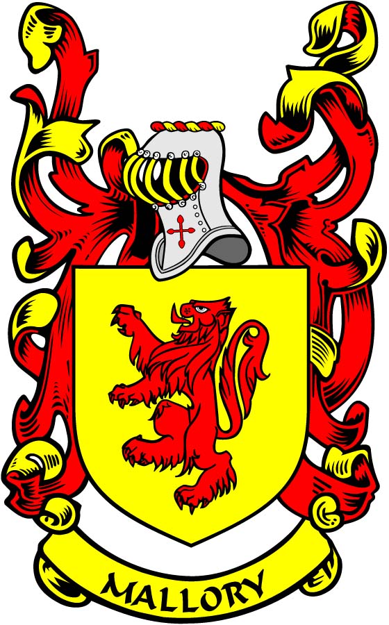 Mallory Family Crest 3" Coat of Arms Pinback