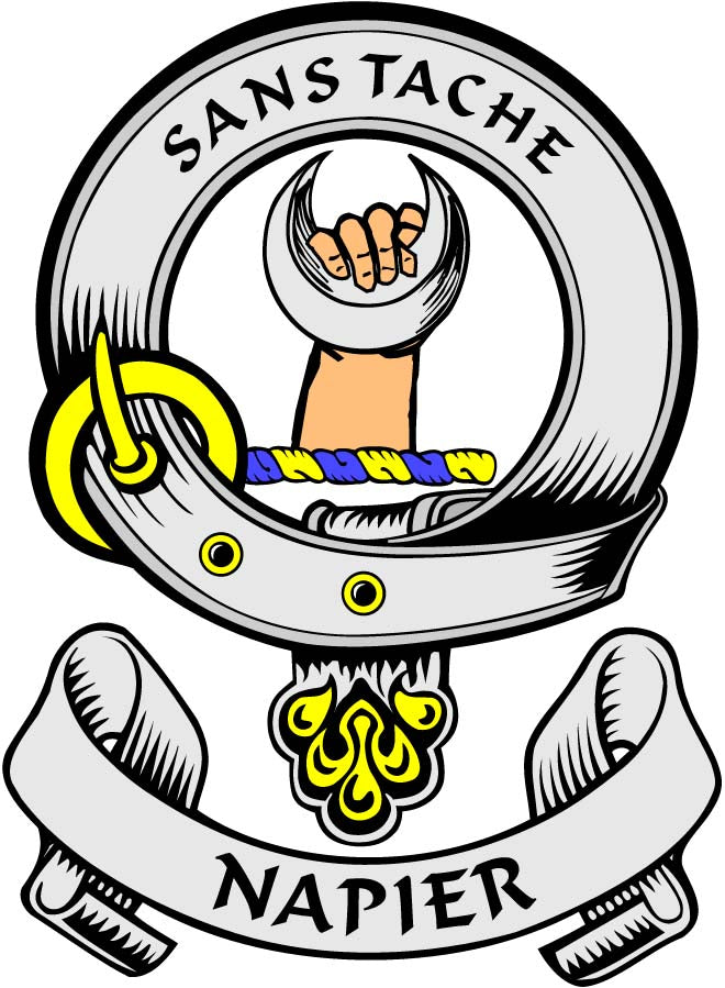 Napier Family Crest 3" Coat of Arms Pinback