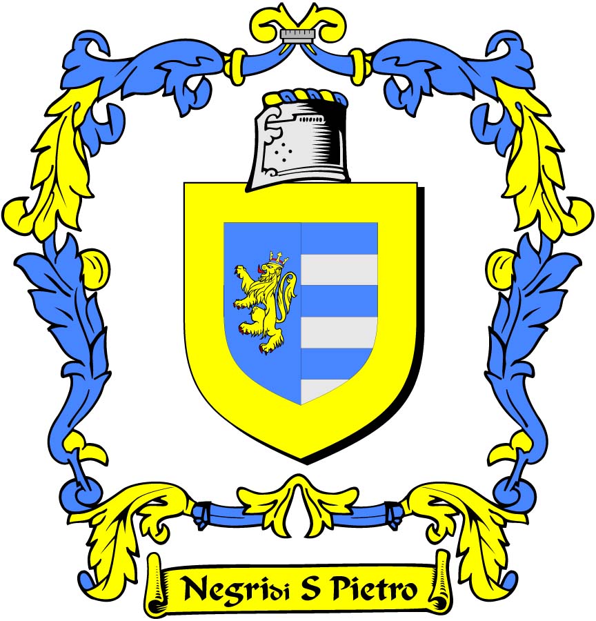 Negridi Family Crest 3" Coat of Arms Pinback