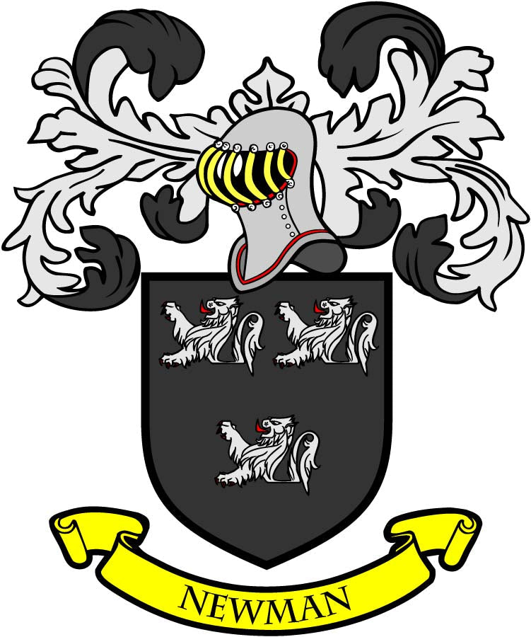 Newman Family Crest 3" Coat of Arms Round Magnet