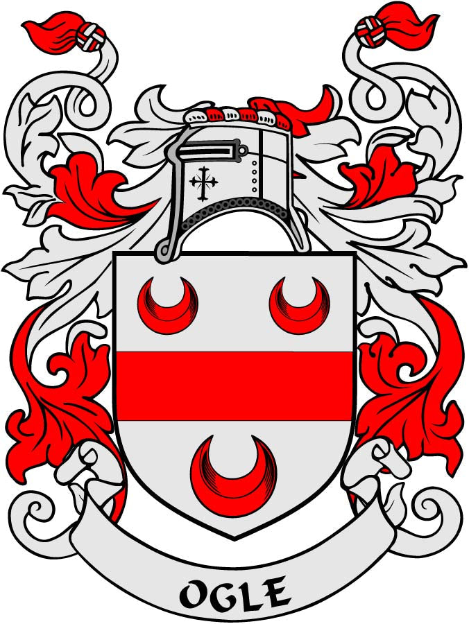 Ogle Family Crest 3" Coat of Arms Round Magnet