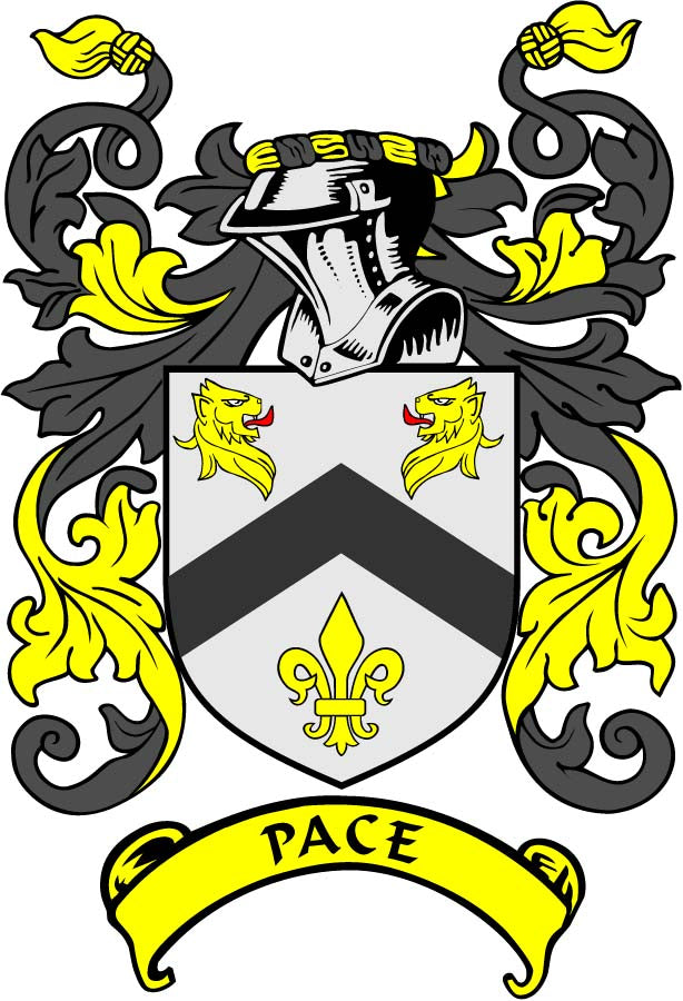 Pace Family Crest 3" Coat of Arms Pinback