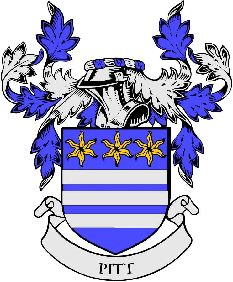 3-inch blue and white family crest coat arms magnet with shield and ribbon