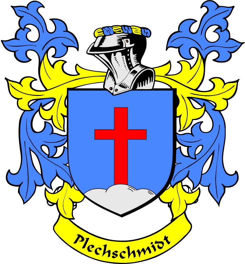 Plechschmidt Family Crest 3" Coat of Arms Round Magnet