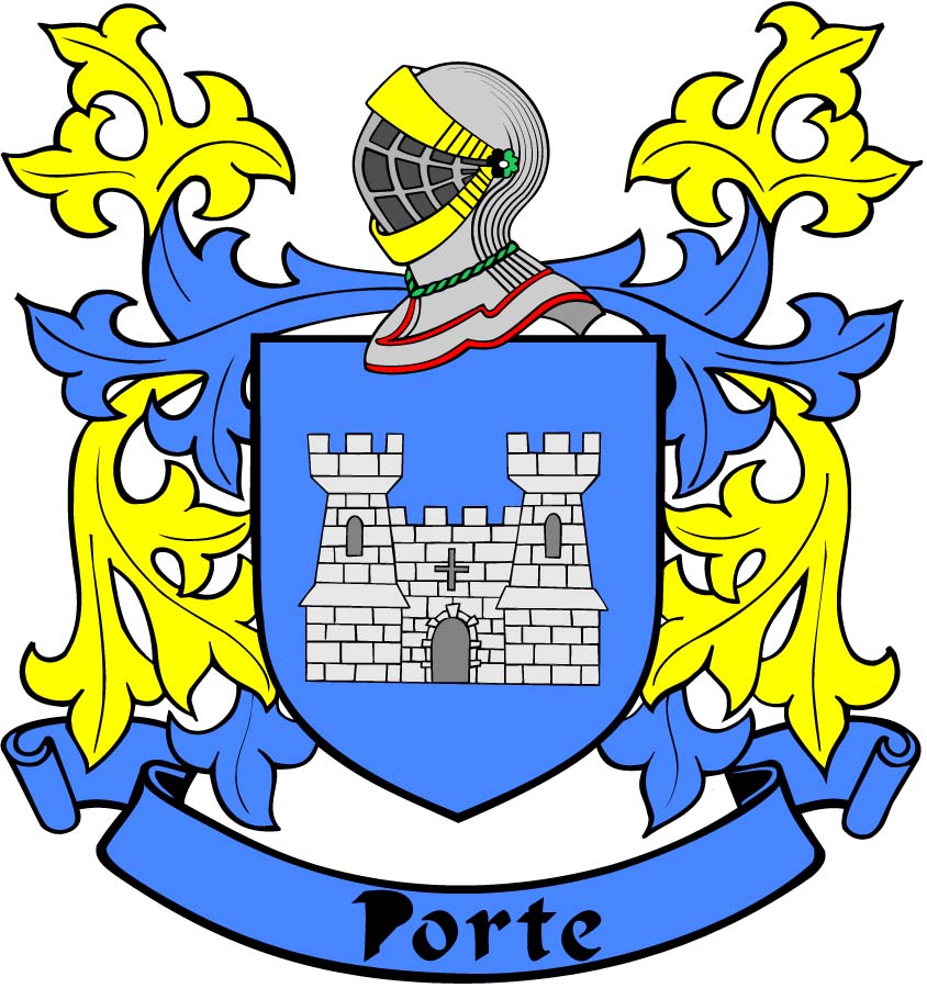 Porte Family Crest 3" Coat of Arms Pinback