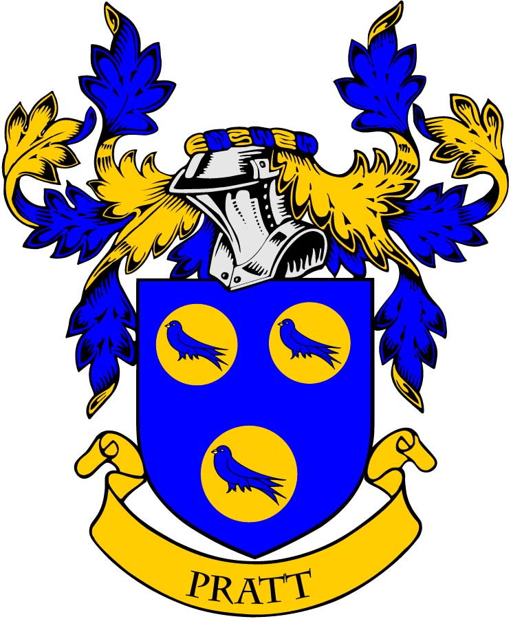 Pratt Family Crest 3" Coat of Arms Round Magnet