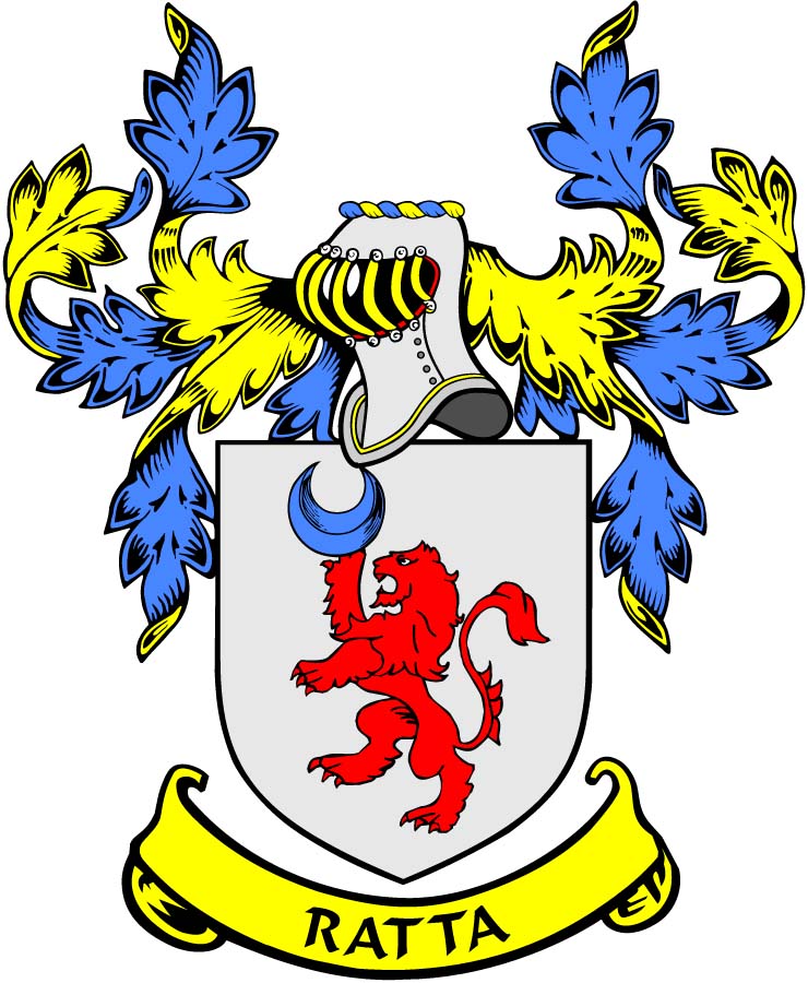 Ratta Family Crest 3" Coat of Arms Round Magnet